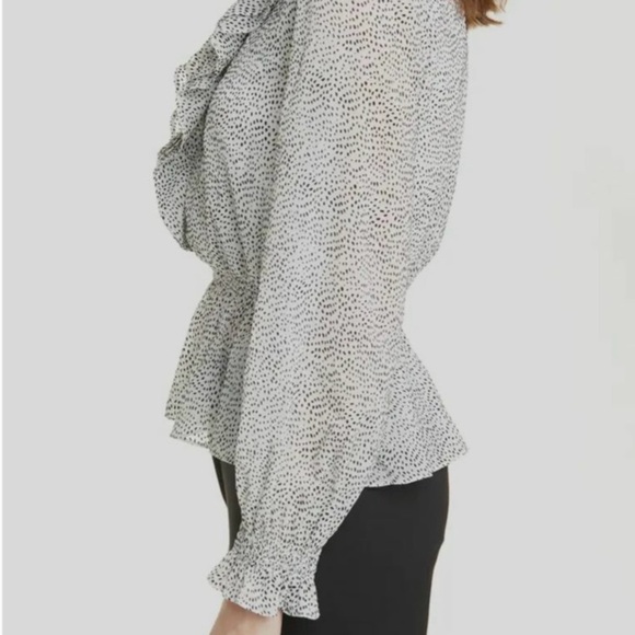 Ted Baker London Gray Peplum Blouse with Puff Sleeves - Picture 3 of 4